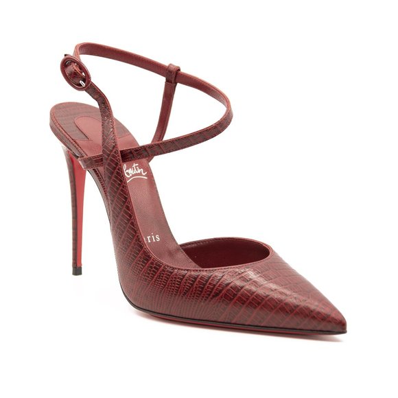 Christian Louboutin Shoes - Christian Louboutin Jenlove Lizard Embossed Pointed Toe Pump  EU 38.5